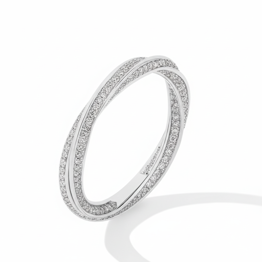 Diamond bangle bracelet - same composition on white background