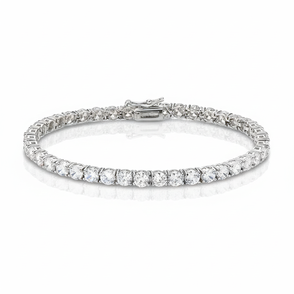 Moissanite Tennis Bracelet - Reflection Background