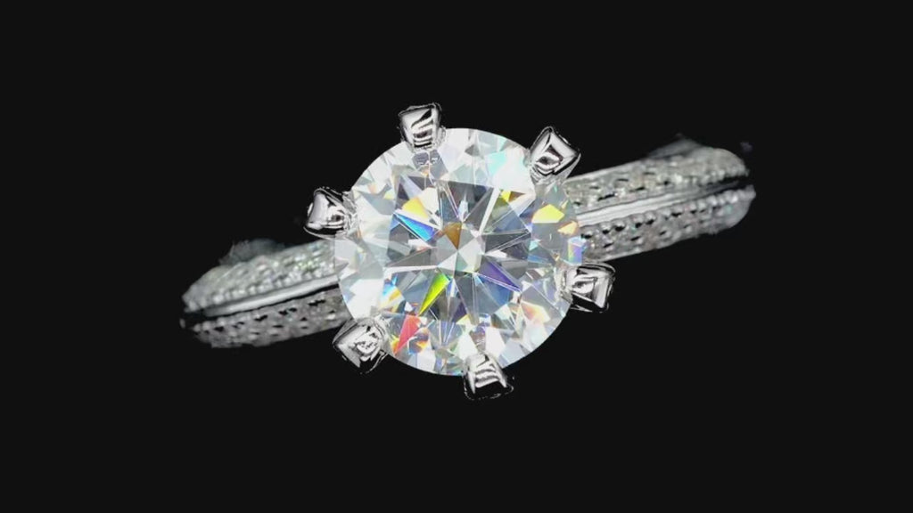 3ct D-Color Moissanite Engagement Ring – 18K Gold Vermeil on 925 Silver