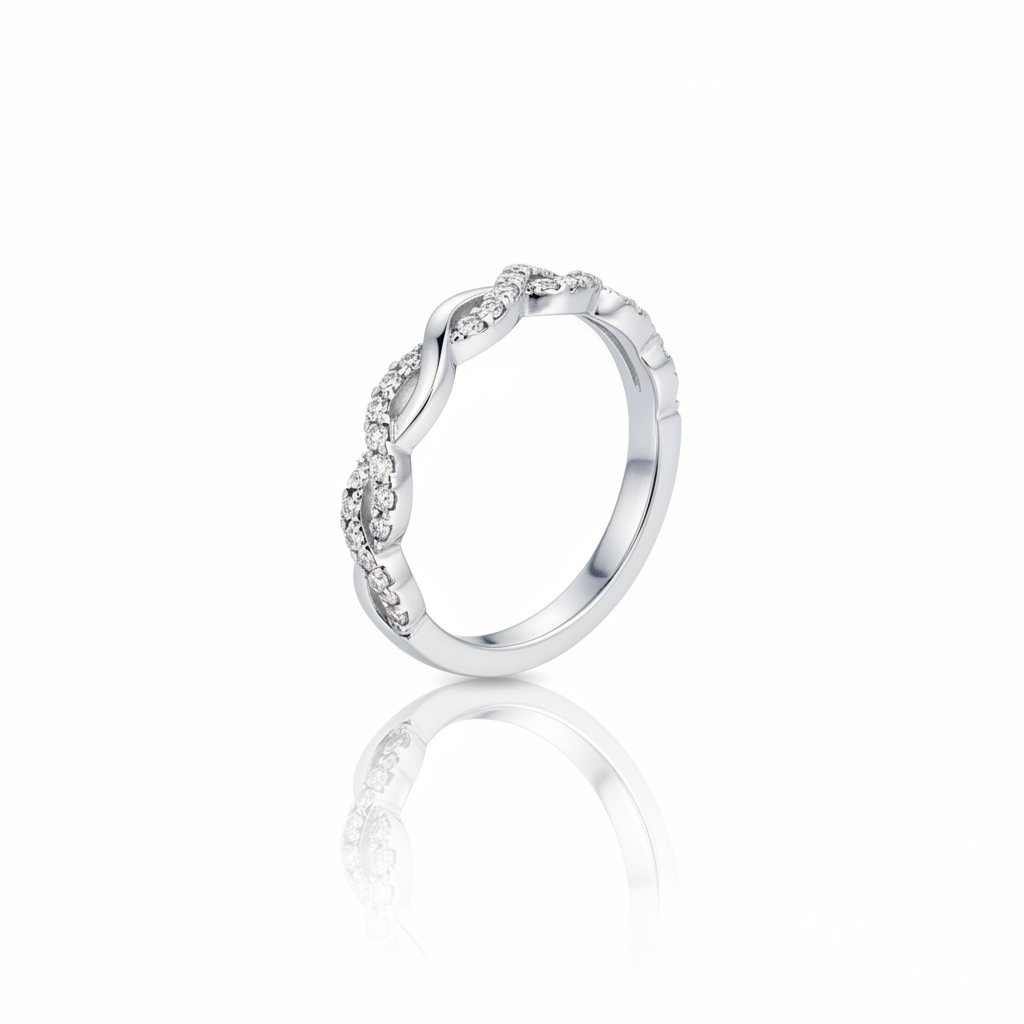 Twisted Diamond Band - White Background